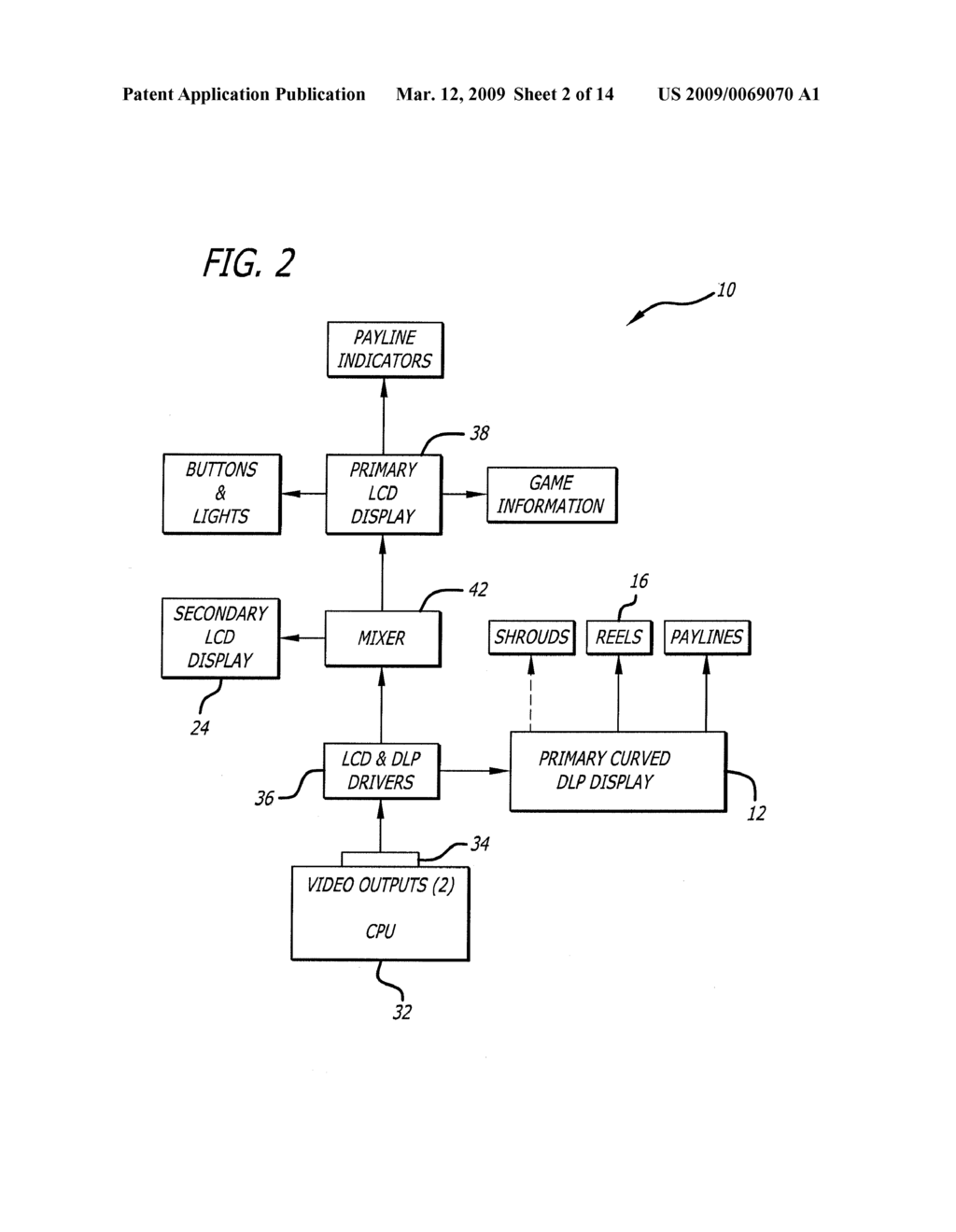 GAMING MACHINE HAVING A CURVED DISPLAY AND RELATED METHODS - diagram, schematic, and image 03