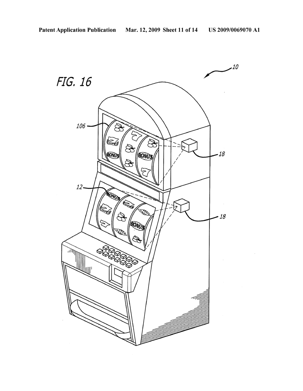 GAMING MACHINE HAVING A CURVED DISPLAY AND RELATED METHODS - diagram, schematic, and image 12