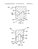 Grader blade with tri-grade insert assembly on the leading edge diagram and image