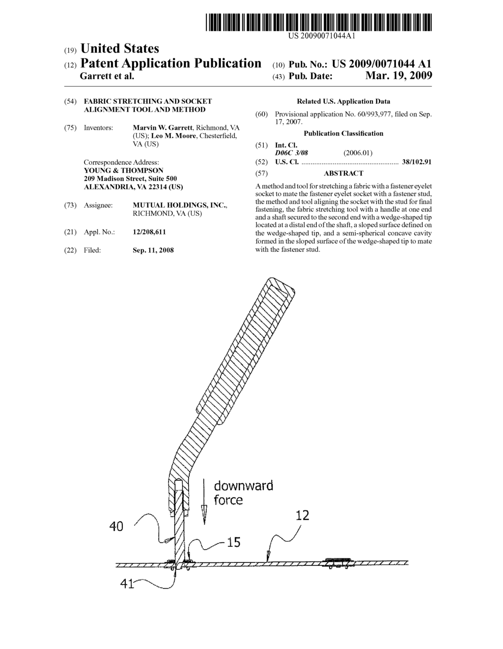 FABRIC STRETCHING AND SOCKET ALIGNMENT TOOL AND METHOD - diagram, schematic, and image 01