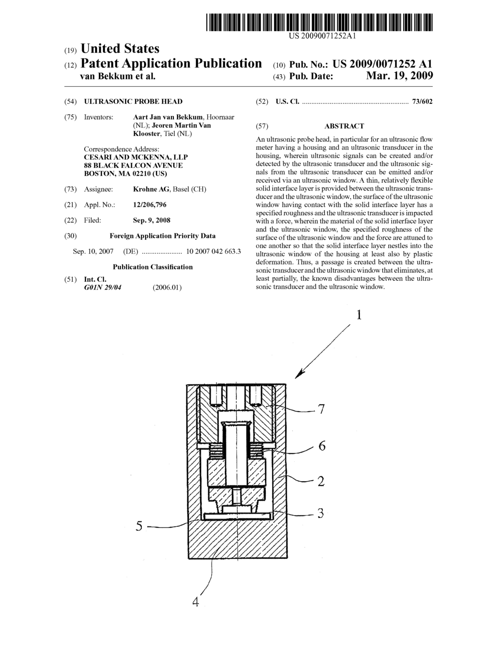 ULTRASONIC PROBE HEAD - diagram, schematic, and image 01