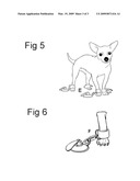 Pet Leg Restraining Device during Bathing, Grooming, Nail Clipping, and Exams diagram and image
