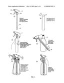 Retainer for sleeve for recharging a cleaning, sanitizing or disinfectant fluid spray system diagram and image