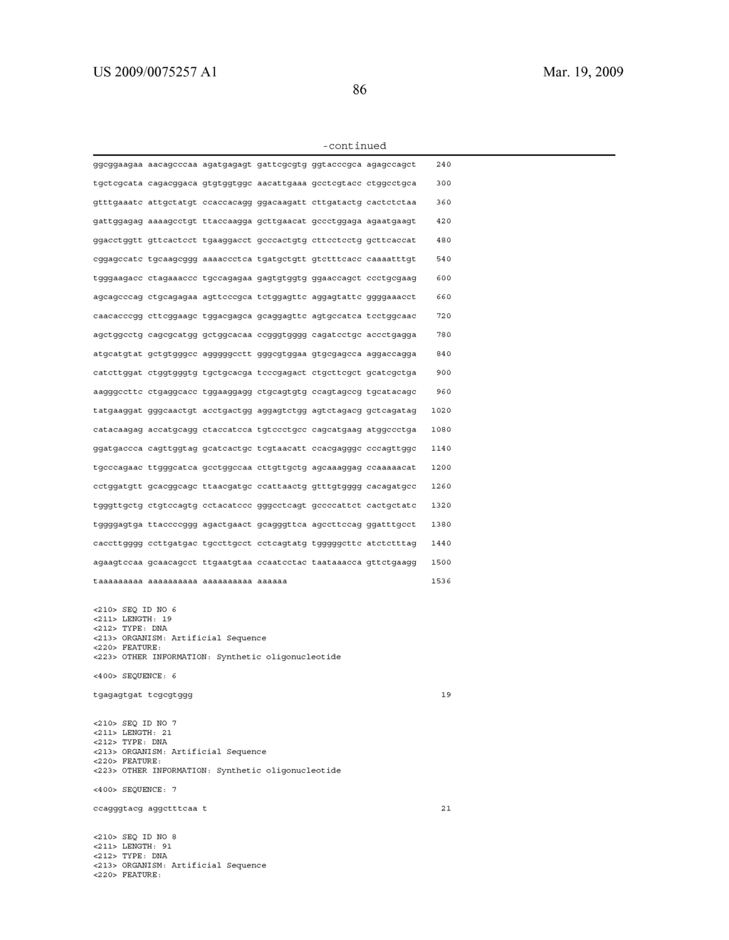 NOVEL NUCLEIC ACID SEQUENCES AND METHODS OF USE THEREOF FOR DIAGNOSIS - diagram, schematic, and image 105