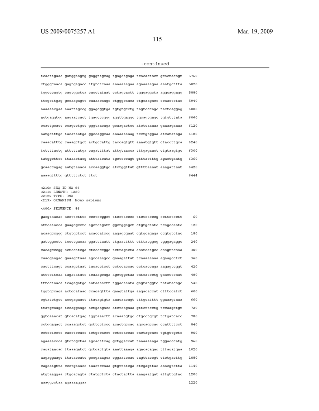 NOVEL NUCLEIC ACID SEQUENCES AND METHODS OF USE THEREOF FOR DIAGNOSIS - diagram, schematic, and image 134