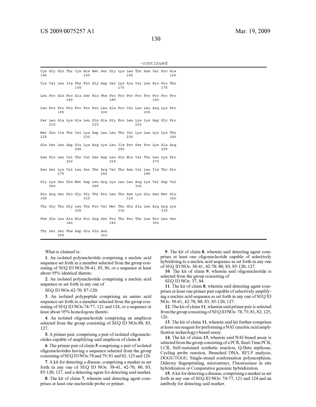 NOVEL NUCLEIC ACID SEQUENCES AND METHODS OF USE THEREOF FOR DIAGNOSIS - diagram, schematic, and image 149