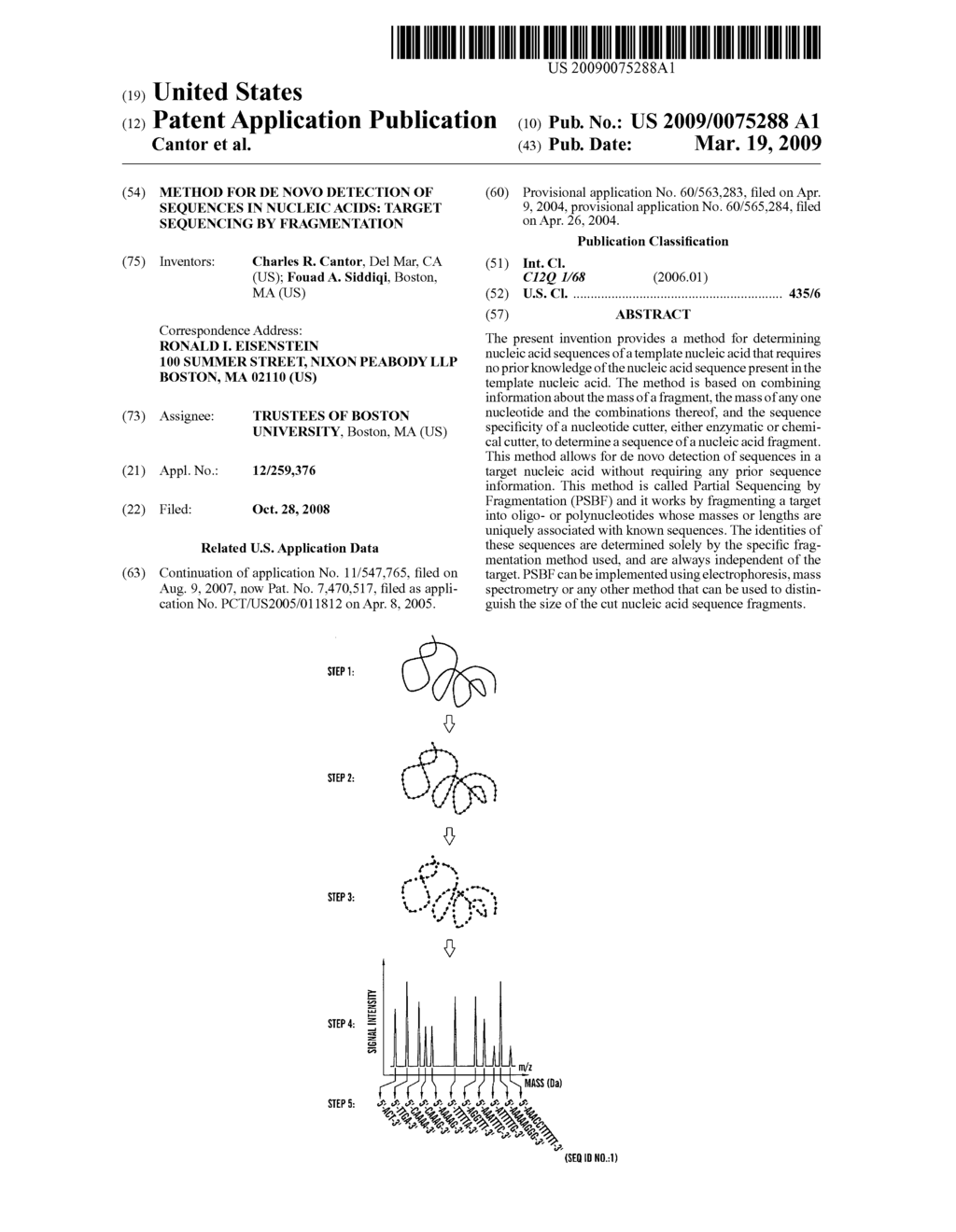 METHOD FOR DE NOVO DETECTION OF SEQUENCES IN NUCLEIC ACIDS: TARGET SEQUENCING BY FRAGMENTATION - diagram, schematic, and image 01