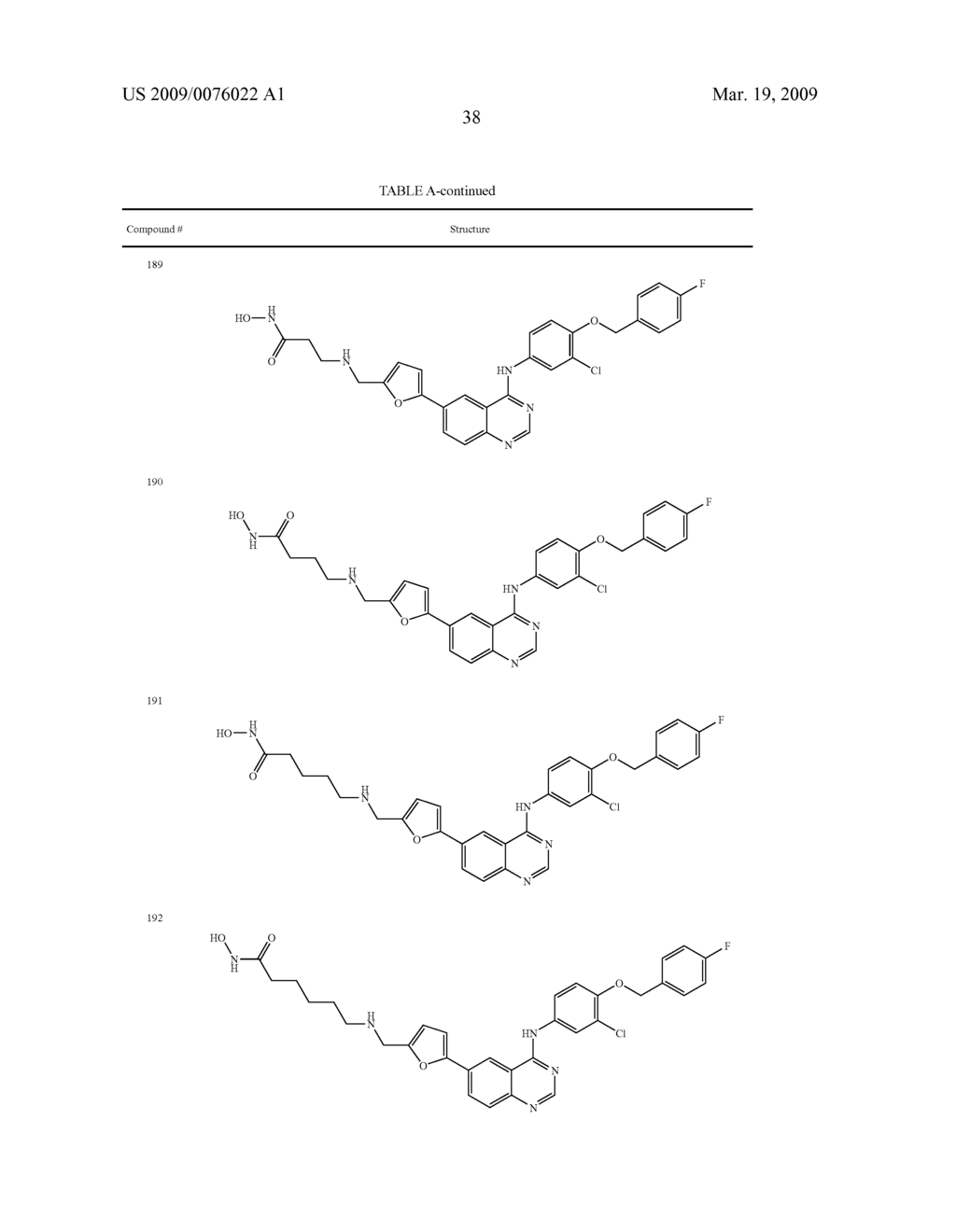 TARTRATE SALTS OF QUINAZOLINE BASED EGFR INHIBITORS CONTAINING A ZINC BINDING MOIETY - diagram, schematic, and image 59