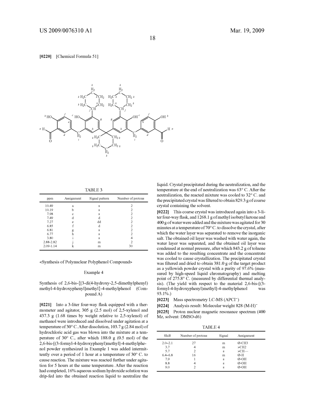 NOVEL BIS-(HYDROXYBENZALDEHYDE) COMPOUND AND NOVEL POLYNUCLEAR POLYPHENOL COMPOUND DERIVED THEREFROM AND METHOD FOR PRODUCTION THEREOF - diagram, schematic, and image 19