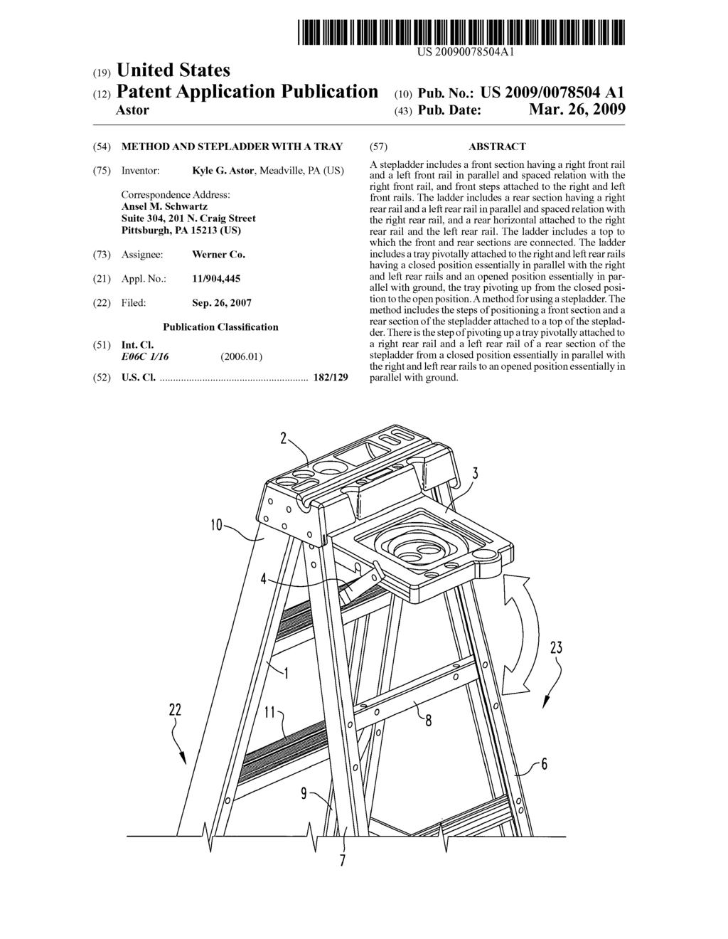 Method and stepladder with a tray - diagram, schematic, and image 01