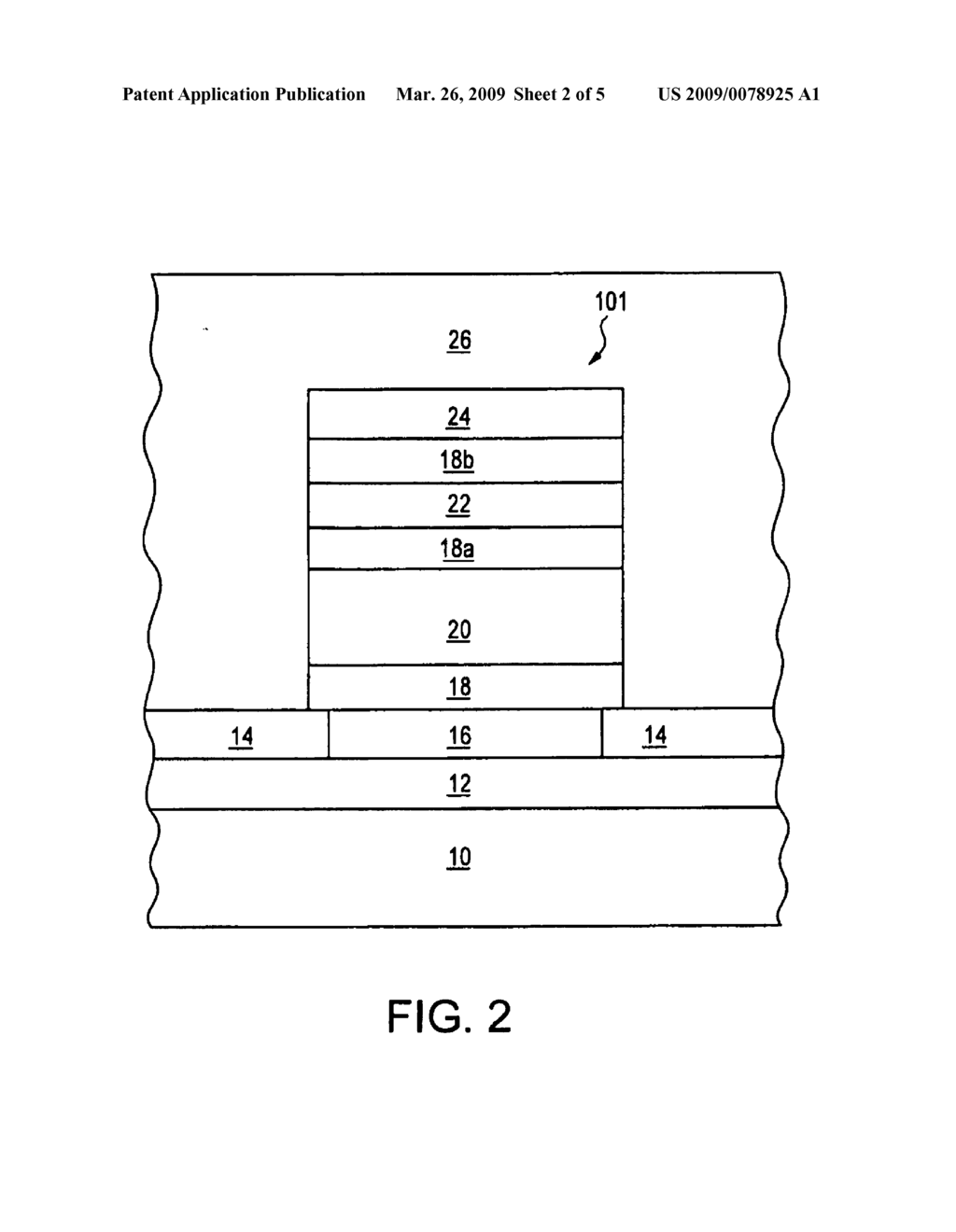 Resistance variable memory device with sputtered metal-chalcogenide region and method of fabrication - diagram, schematic, and image 03