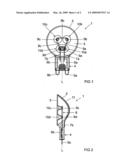 Electric Lamp Comprising Holding Knobs for the Luminous Element diagram and image