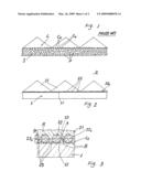 Optical film having light-concentrating and light-scattering structured layer diagram and image
