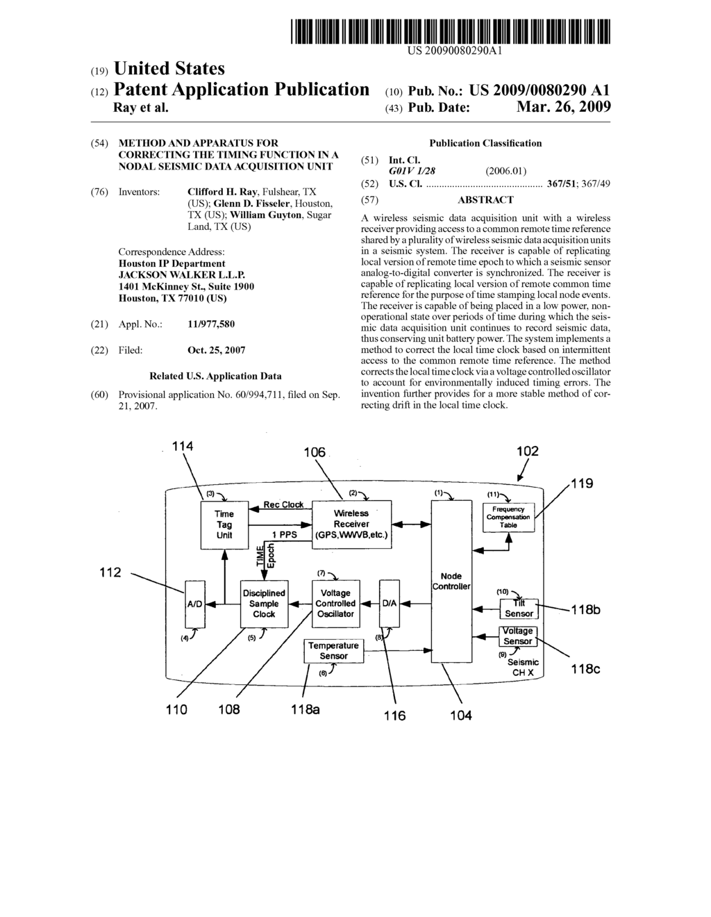 Method and apparatus for correcting the timing function in a nodal seismic data acquisition unit - diagram, schematic, and image 01