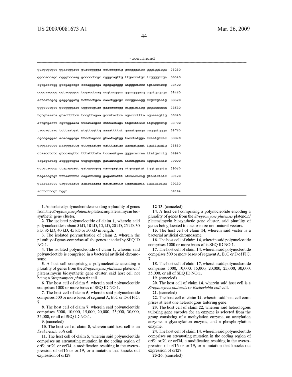 PLATENSIMYCIN BIOSYNTHETIC GENE CLUSTER OF STREPTOMYCES PLATENSIS - diagram, schematic, and image 67