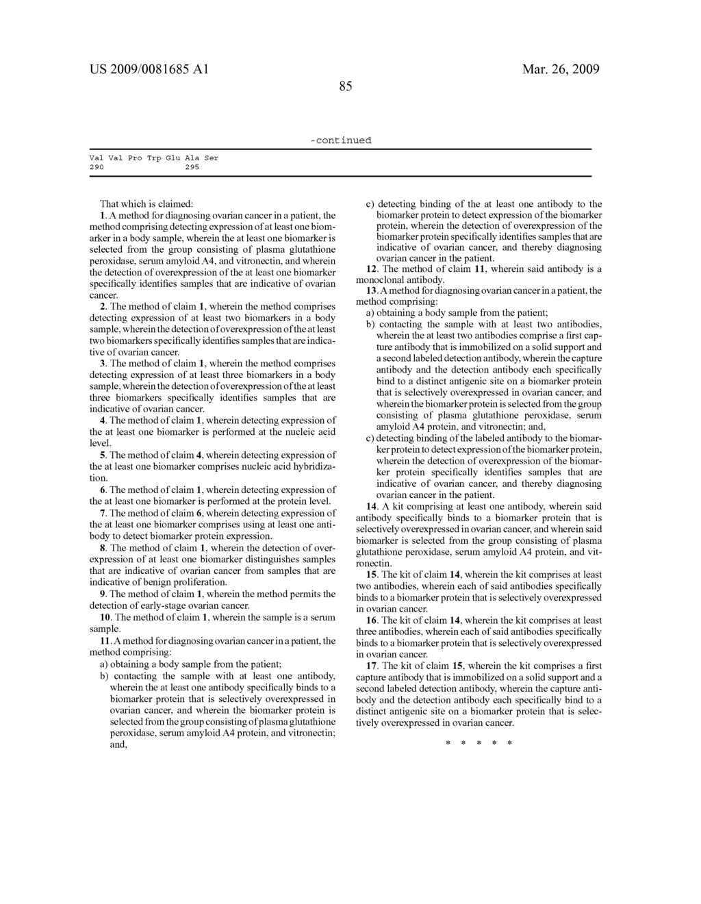 METHODS AND COMPOSITIONS FOR THE DETECTION OF OVARIAN DISEASE - diagram, schematic, and image 86