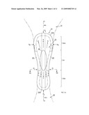 Thong-style sanitary pad and disposable thong for supporting same diagram and image