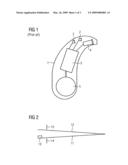 Tool for inserting a receiver of a hearing apparatus into an auditory canal diagram and image