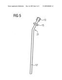 Tool for inserting a receiver of a hearing apparatus into an auditory canal diagram and image