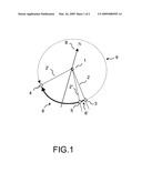 METHOD OF PLOTTING A PORTION OF TRAJECTORY OF AN AIRCRAFT COMPRISING A CIRCULAR ARC OF CONSTANT RADIUS diagram and image