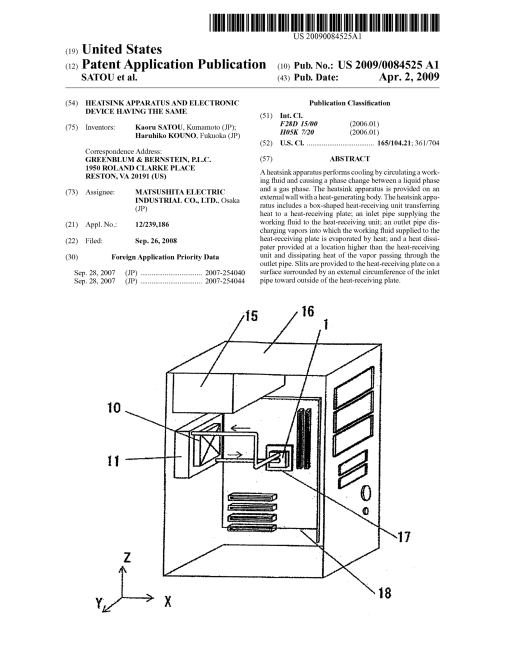 HEATSINK APPARATUS AND ELECTRONIC DEVICE HAVING THE SAME - diagram, schematic, and image 01