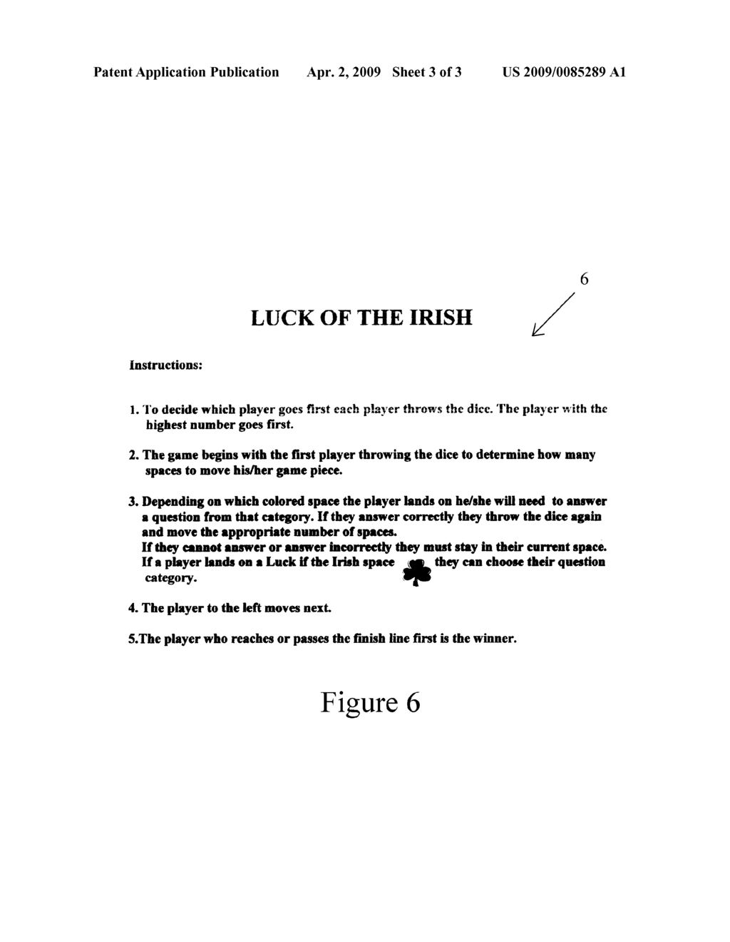 Luck of the Irish.TM. Board Game and Method of Play - diagram, schematic, and image 04