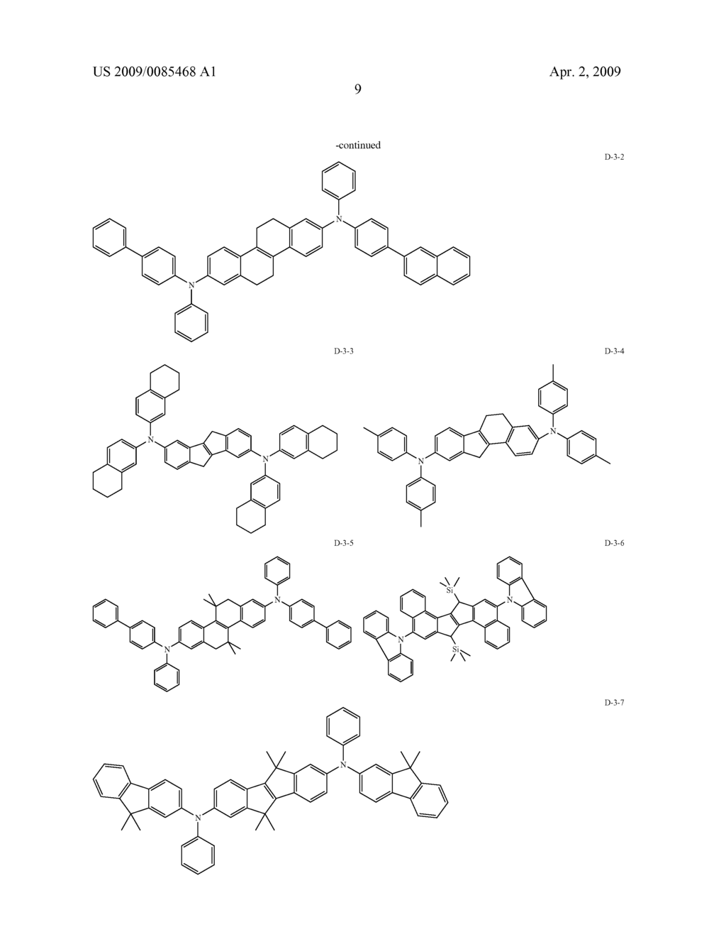 AROMATIC AMINE DERIVATIVES AND ORGANIC ELECTROLUMINESCENCE DEVICES USING THE SAME - diagram, schematic, and image 12