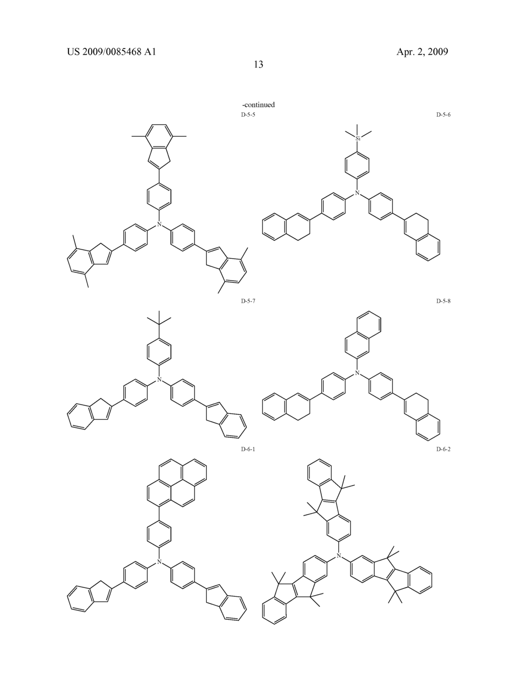 AROMATIC AMINE DERIVATIVES AND ORGANIC ELECTROLUMINESCENCE DEVICES USING THE SAME - diagram, schematic, and image 16