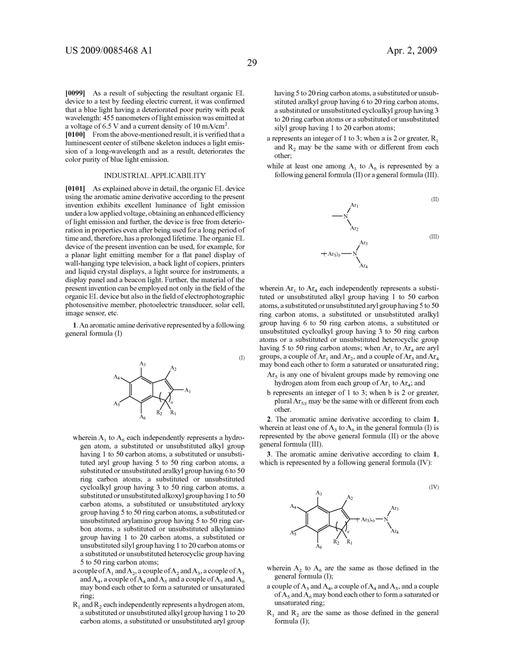 AROMATIC AMINE DERIVATIVES AND ORGANIC ELECTROLUMINESCENCE DEVICES USING THE SAME - diagram, schematic, and image 32