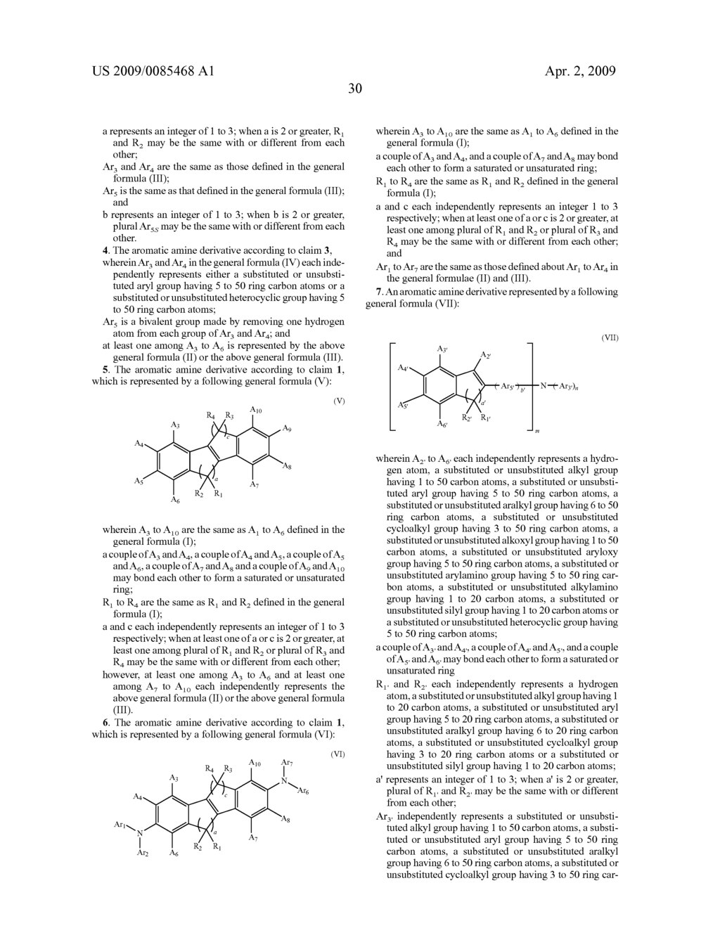 AROMATIC AMINE DERIVATIVES AND ORGANIC ELECTROLUMINESCENCE DEVICES USING THE SAME - diagram, schematic, and image 33