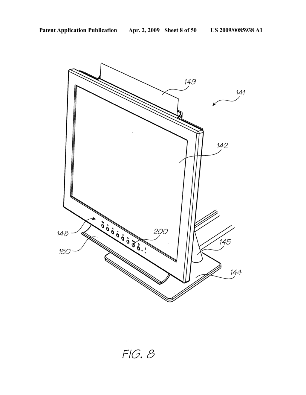 Computer Monitor Having Flat Panel Display And Printhead - diagram, schematic, and image 09