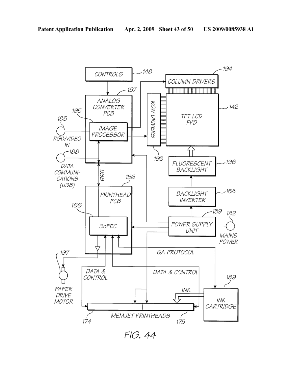 Computer Monitor Having Flat Panel Display And Printhead - diagram, schematic, and image 44