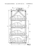 Quadruple vehicle parking system diagram and image