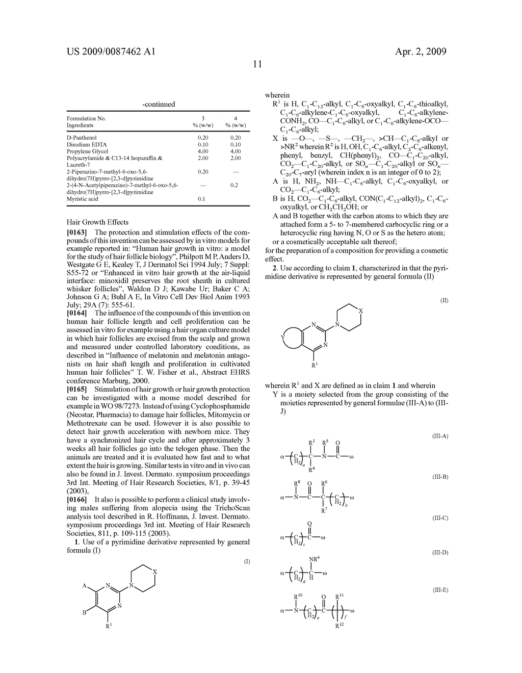 Use of pyrimidine derivatives for cosmetic purposes - diagram, schematic, and image 12