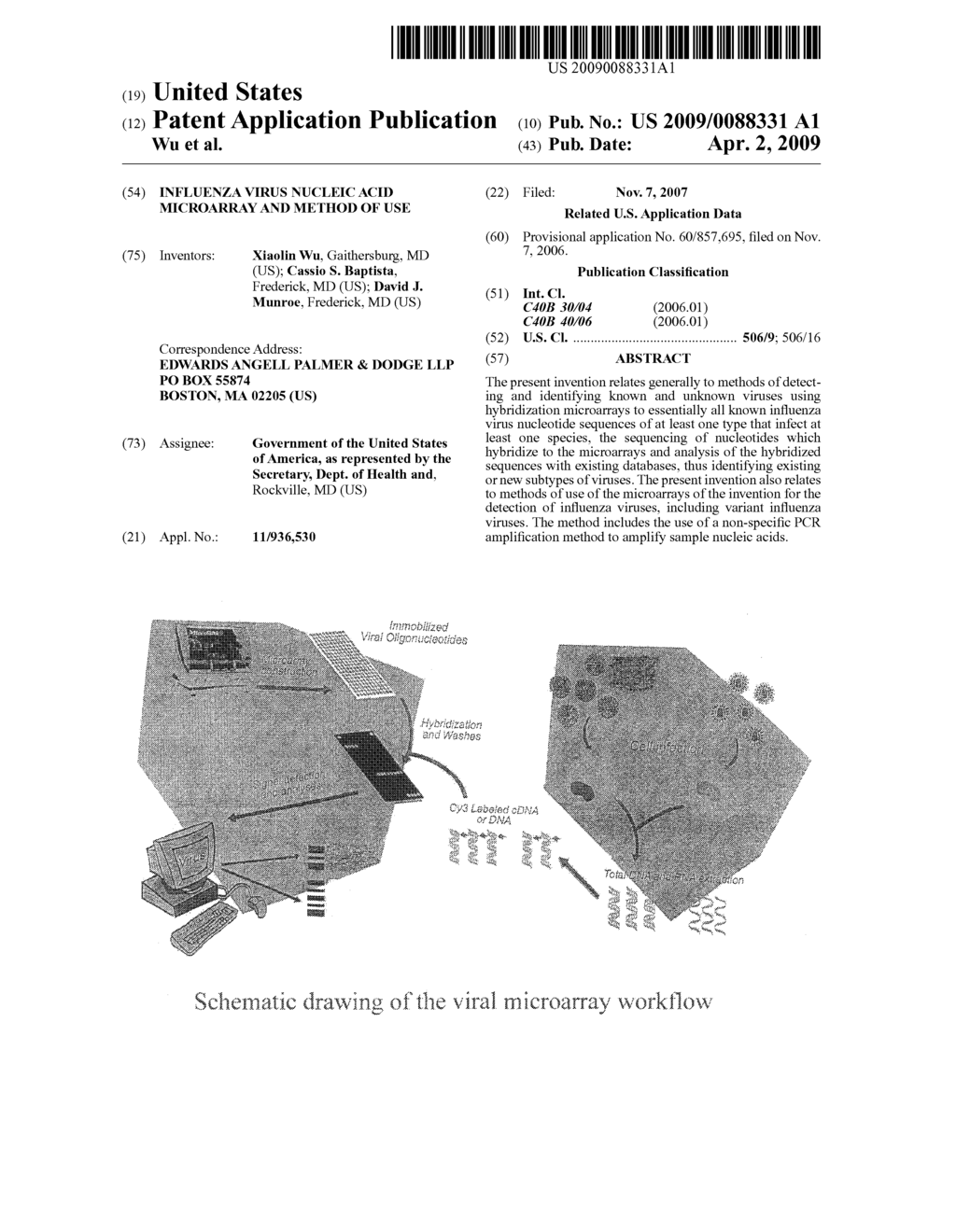 INFLUENZA VIRUS NUCLEIC ACID MICROARRAY AND METHOD OF USE - diagram, schematic, and image 01