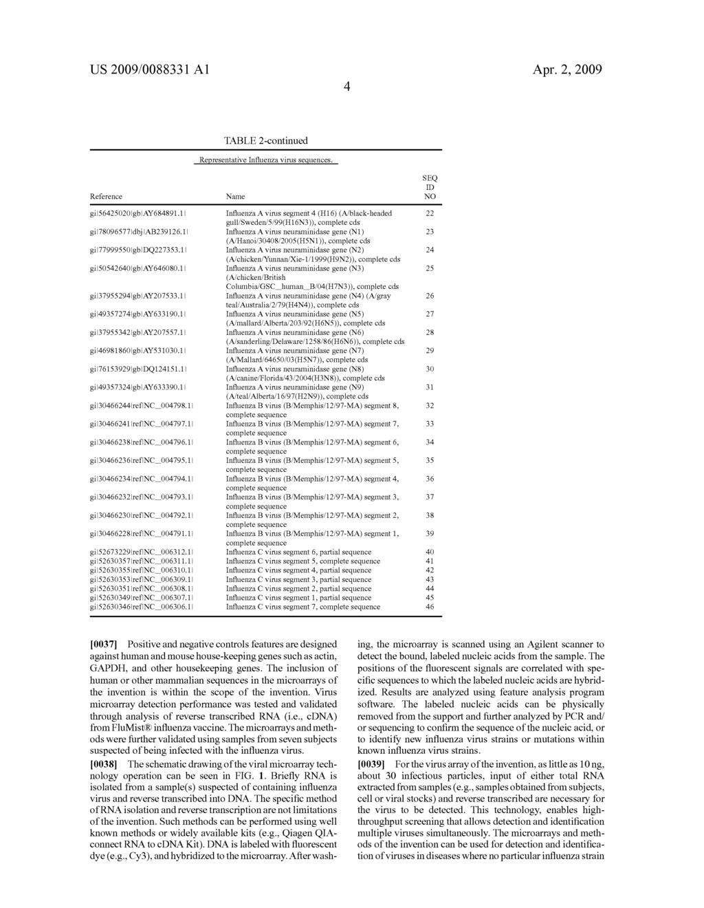 INFLUENZA VIRUS NUCLEIC ACID MICROARRAY AND METHOD OF USE - diagram, schematic, and image 08