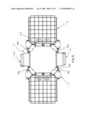 Cable management system for a raised floor grid system diagram and image