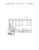 Hopper car gate with enlarged discharge and increased capacity diagram and image