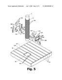 Apparatus for affixing a dock to an inboard mooring pole diagram and image