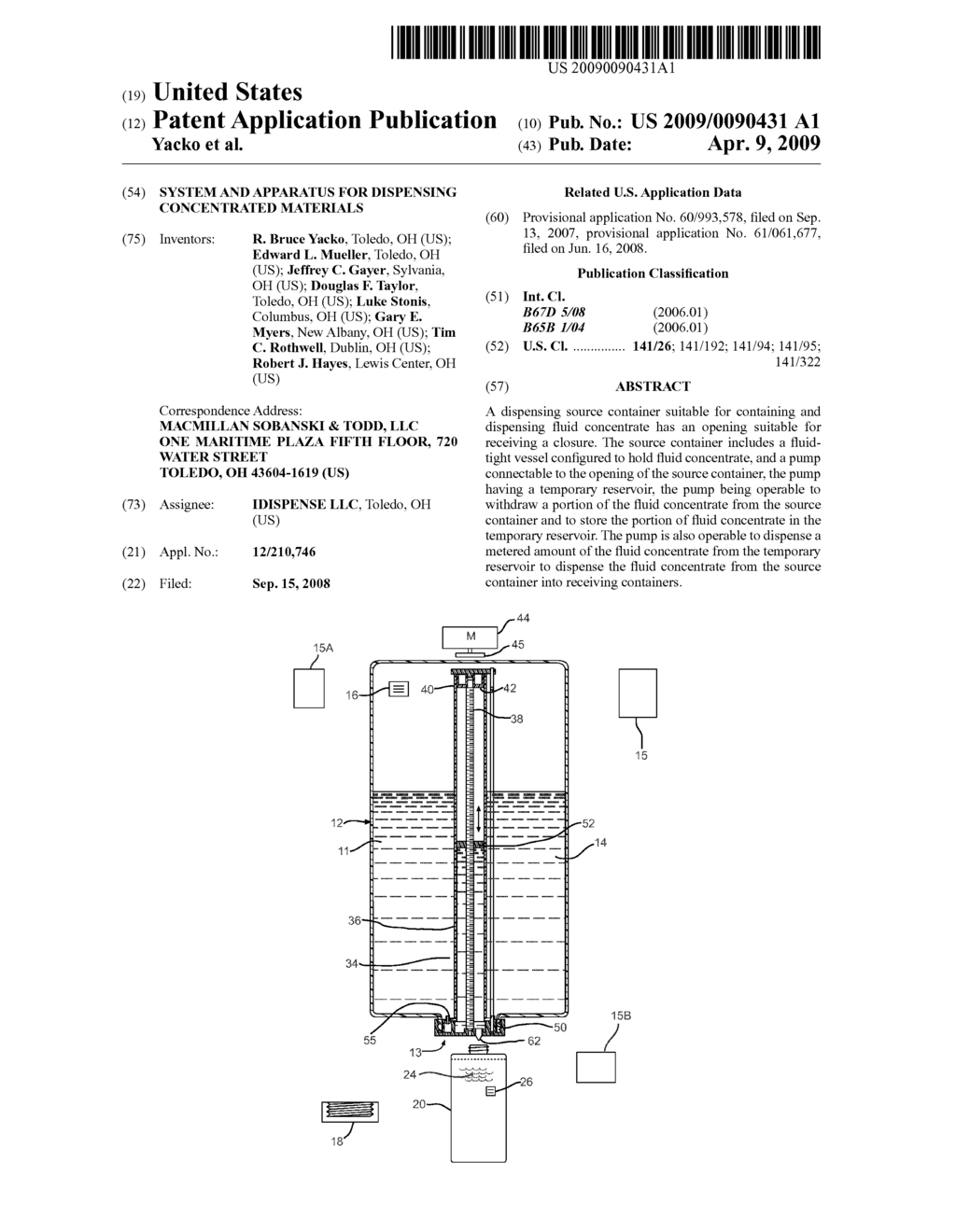 SYSTEM AND APPARATUS FOR DISPENSING CONCENTRATED MATERIALS - diagram, schematic, and image 01