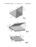 Collapsible barrier for swimming pool, providing a safe walking path diagram and image