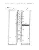 Vertical cable management system with ribcage structure diagram and image