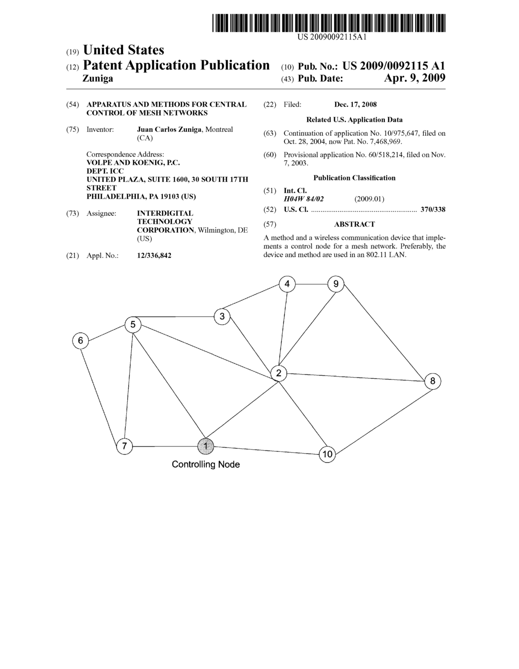 APPARATUS AND METHODS FOR CENTRAL CONTROL OF MESH NETWORKS - diagram, schematic, and image 01
