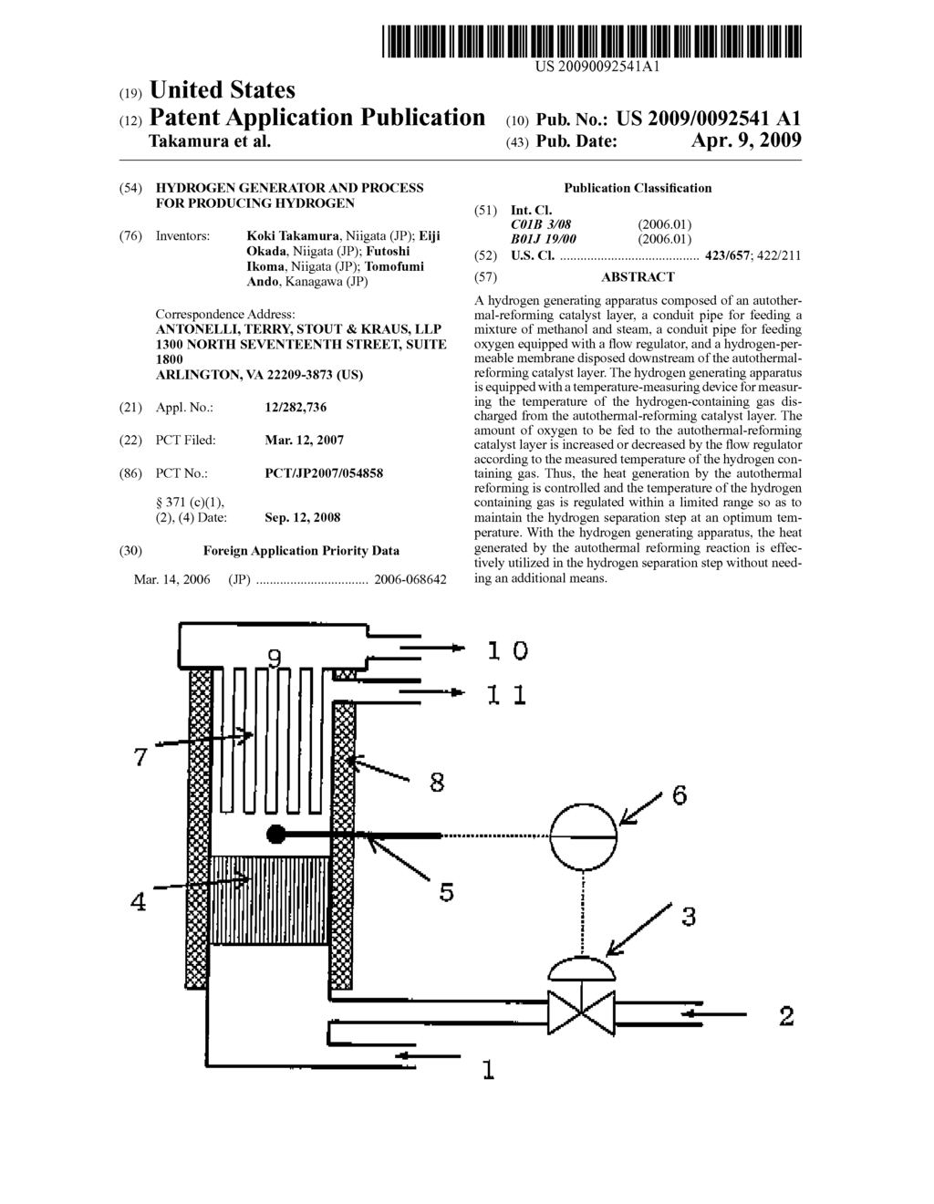 Hydrogen Generator and Process for Producing Hydrogen - diagram, schematic, and image 01