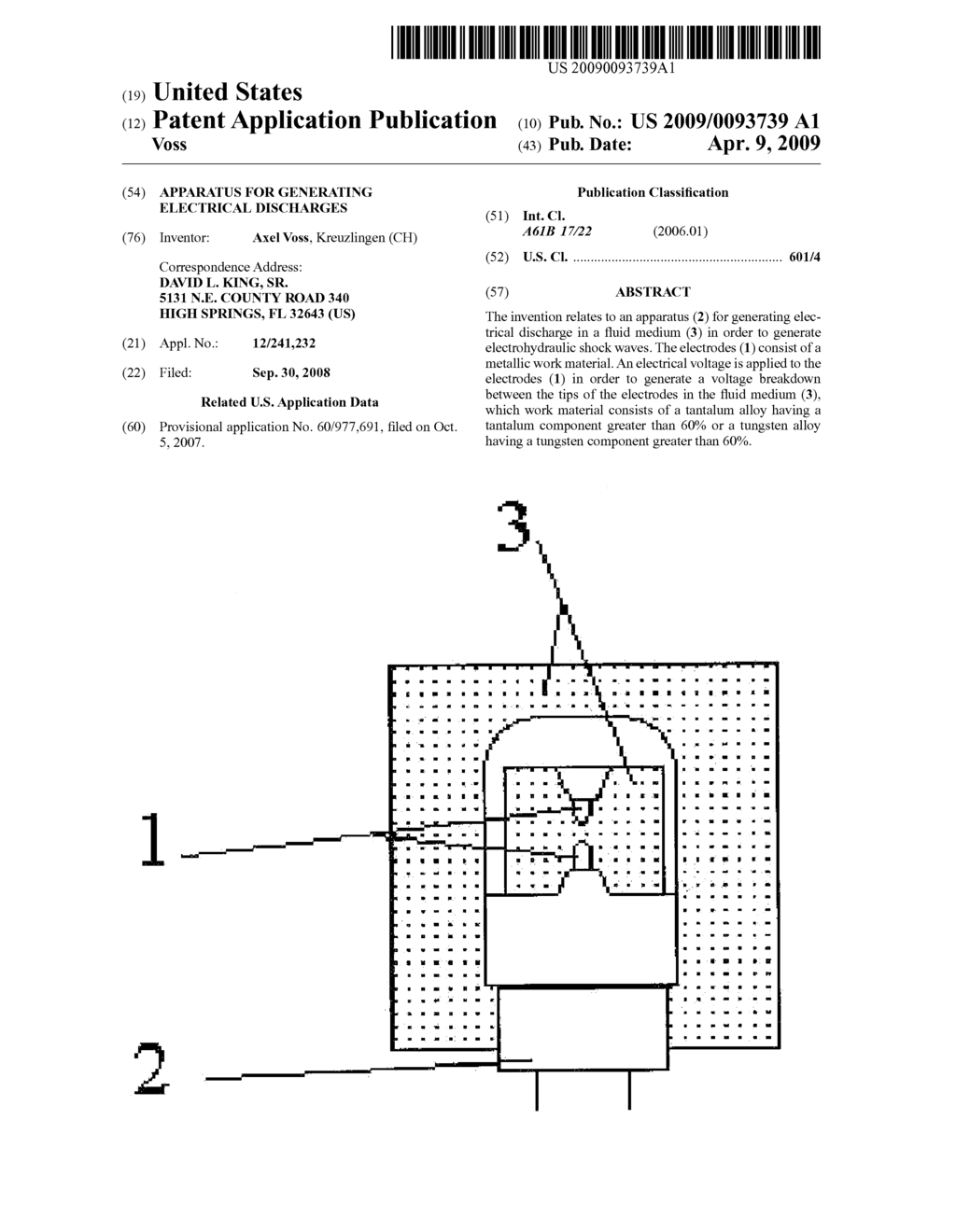 APPARATUS FOR GENERATING ELECTRICAL DISCHARGES - diagram, schematic, and image 01