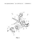 Scissors with an integrated tape dispenser diagram and image