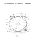 Wafer container with staggered wall structure diagram and image