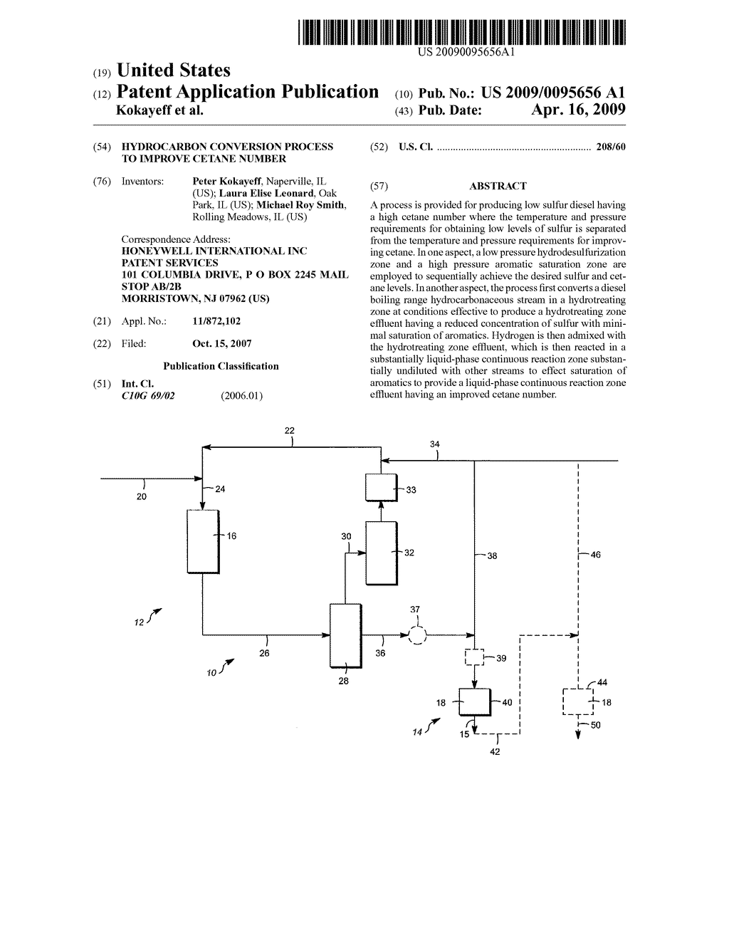 Hydrocarbon Conversion Process To Improve Cetane Number - diagram, schematic, and image 01