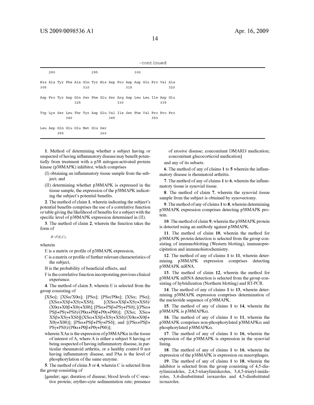 Method for subgroup analysis in subjects having or being suspected of having inflammatory disease, use of anti-p38MAPK antibodies, kits and their use - diagram, schematic, and image 18