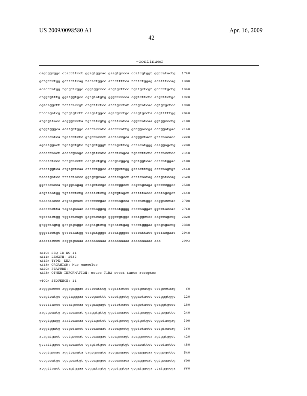 MAMMALIAN SWEET TASTE RECEPTORS - diagram, schematic, and image 53